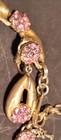 Vtg Crown Trifari Gold Tone Birthday Ribbon Necklace & Earrings... Pink  — photo 8