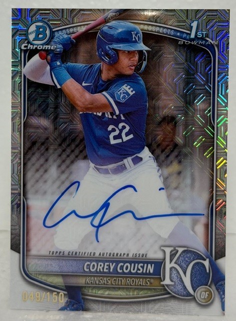 2025 Bowman Chrome 1st Corey Cousin HTA Refractor Auto /150 Royals