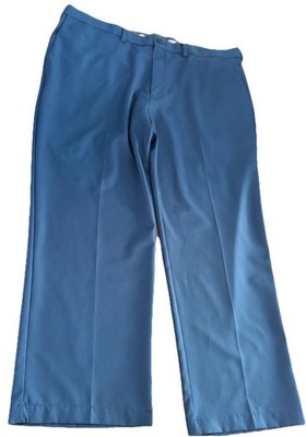 Haggar Mens Pants Cool Pro 18 Flat Front Sport Golf Blue 42/29