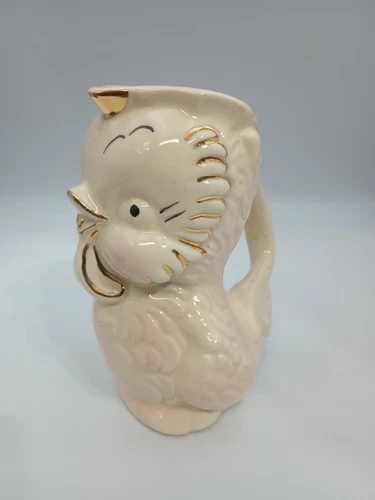 Shawnee Pottery Pink Bird Chick Hand Painted Pitcher Creamer Planter VTG 6 in.