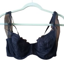 Victoria's Secret Vintage Size 36D Gold Label Lace  Tulle Black Underwire Bra