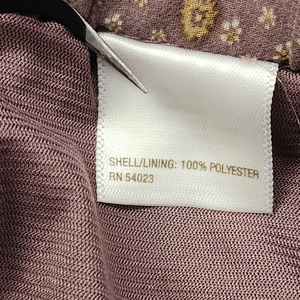 Old Navy Skirt Women L Purple Mauve Ditsy Floral Ruffled Drawstring Chiffon Mini - Image 4 of 4