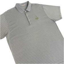 Peter Millar XL Blue/green Stripe Pinehurst 2 Golf Polo Shirt Men EXCELLENT