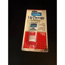 Vintage Vaseline Lip Therapy Cherry SPF 8 .35oz 90s NOS Rare Tube READ