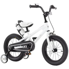 RoyalBaby Freestyle Outdoor Kid's Bicycle with Training Wheels, 16 Inch, White