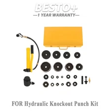 15 Ton 1/2" to 4" Hydraulic Knockout Punch Driver Tool Kit with 10 Dies