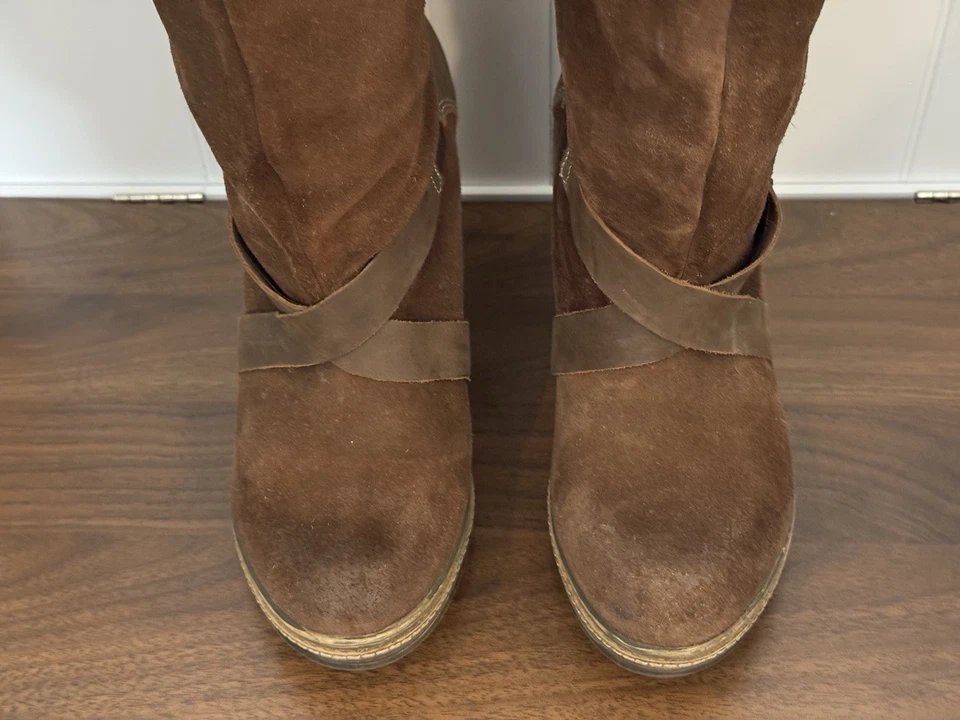 Botas de montar Diesel vintage para mujer hasta la rodilla marrón gamuza y cuero talla 39 usadas en excelente estado Foto 4 de 4