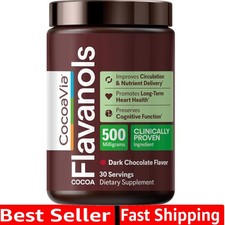 Cocoa Flavanols 500mg   Heart and Brain Support, High Flavanol Cocoa Powder, ...