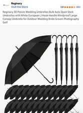 26 Pack Reginary Black Umbrellas Bulk - New