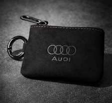 Audi Alcantara Schlüsseltasche Schwarz – Premium Key Case Etui Samt Optik