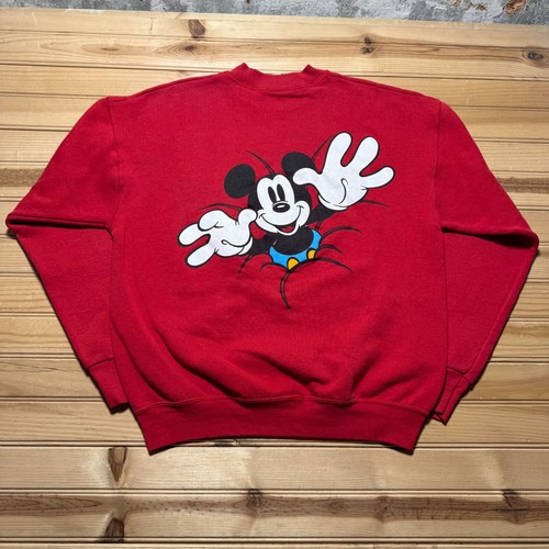 Vintage 90s Disney Mickey Mouse Double Sided Cartoon Crewneck Sweatshirt - Large