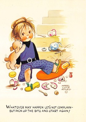 What Ever May Happen Let's Not Complain Mable Lucie Attwell Postkarte (D131)