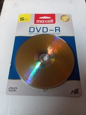 Maxell Recordable Gold DVD-R 5 Pack 4.7 GB 120-Minute 16X 638033 NEW