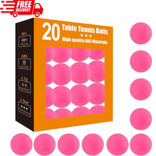 3 Star Pink Ping Pong Balls 40mm Premium ABS Plastic - 20 Pack High Bounce