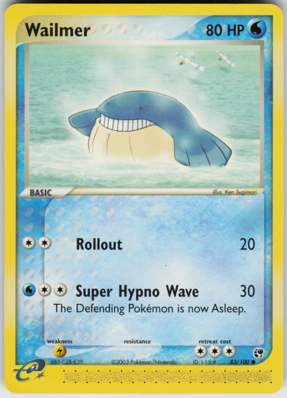 Pokemon TCG Wailmer 83/100 Sandstorm Common card Normal NM