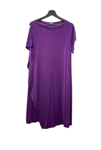 Bottega Veneta, Bottega Veneta 100% Silk Asymmetric Purple Dress Size 40 Made in Italy
