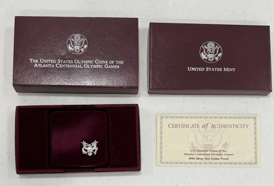 VINTAGE 1996 US OLYMPIC COINS - THE ATLANTA CENTENNIAL GAMES SILVER DOLLAR - Image 4 of 4