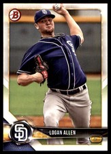 Logan Allen 2018 Bowman #BP99 Padres MLB READ FREE SHIPPING AutographDen