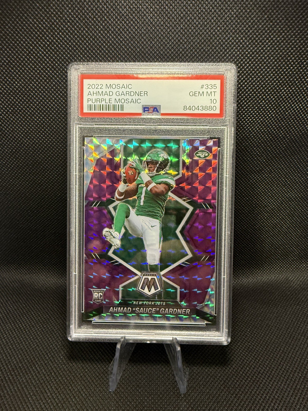 2022 Mosaic #335 Ahmad "Sauce" Gardner Purple Mosaic /49 PSA 10 RC New York Jets