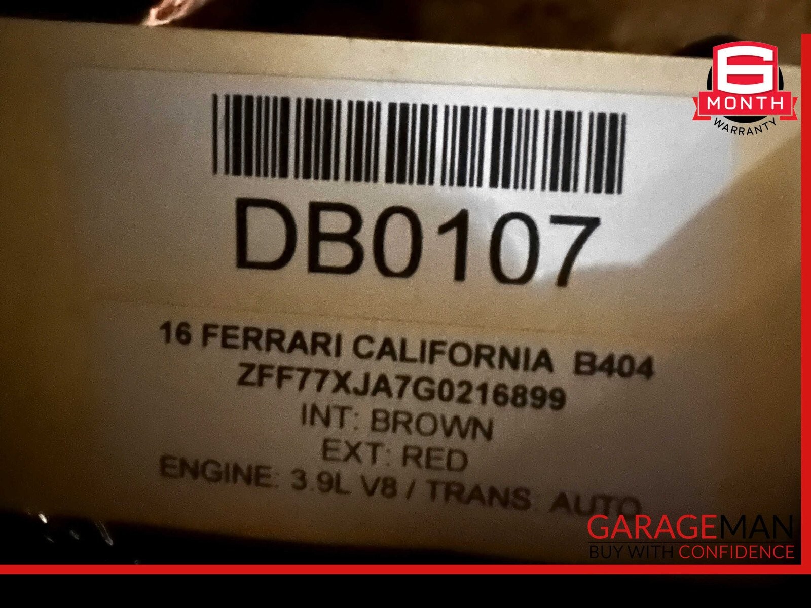 Ferrari California 2015-2018 RIGHT Roof panel