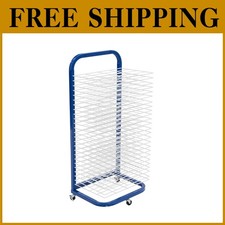 Wall Mountable Art Drying Rack, 25 Shelves, Blue