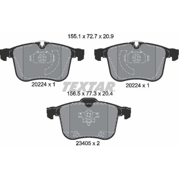 Textar 2022401 Bremsbelagsatz FüR Saab Opel Cadillac Vectra Signum 9 3 9 3X BLS-image