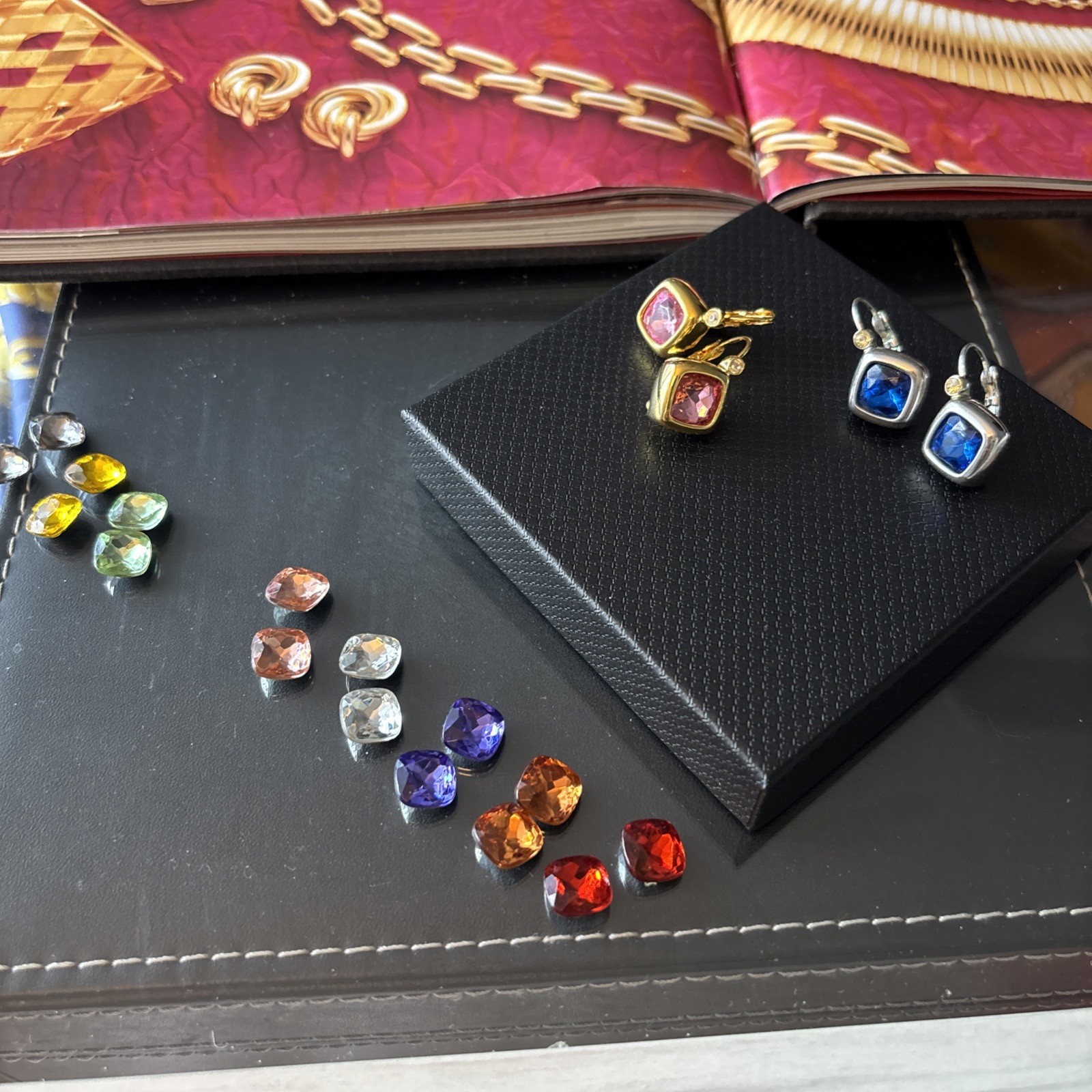 Joan Rivers Interchangeable Square Dangle Lever B… - image 5