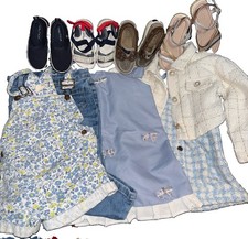 Girls Clothing Bundle Lot 3T - 1 4T Dress Jean Overall Suit Jacket Shoes 10 Piec