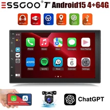 Double 2 DIN 7" AI Chatgpt Car Stereo IPS Touch Screen Android 15 CarPlay BT+CAM