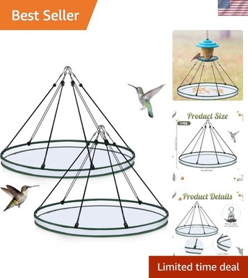Alloy Steel Bird Seed Catchers - 30-Inch Hanging Hoop Trays for Outdoor Gardens