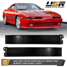 Usr Smoke Frosted Bumper Signal Lights For 1989-1992 Toyota Supra Mk.3