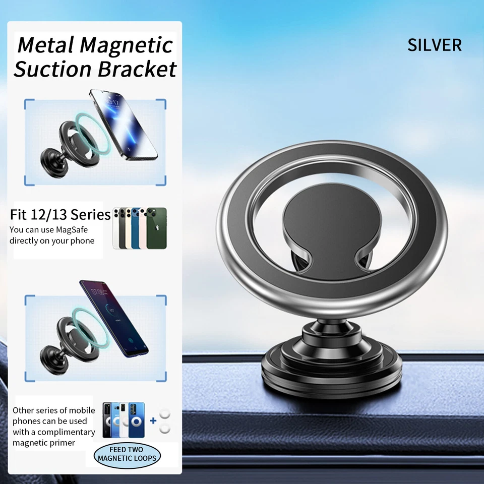 Strong Magnetic 360° Rotation Mag Safe Air Vent Car Mount Dashboard Phone Holder - Image 2 of 4