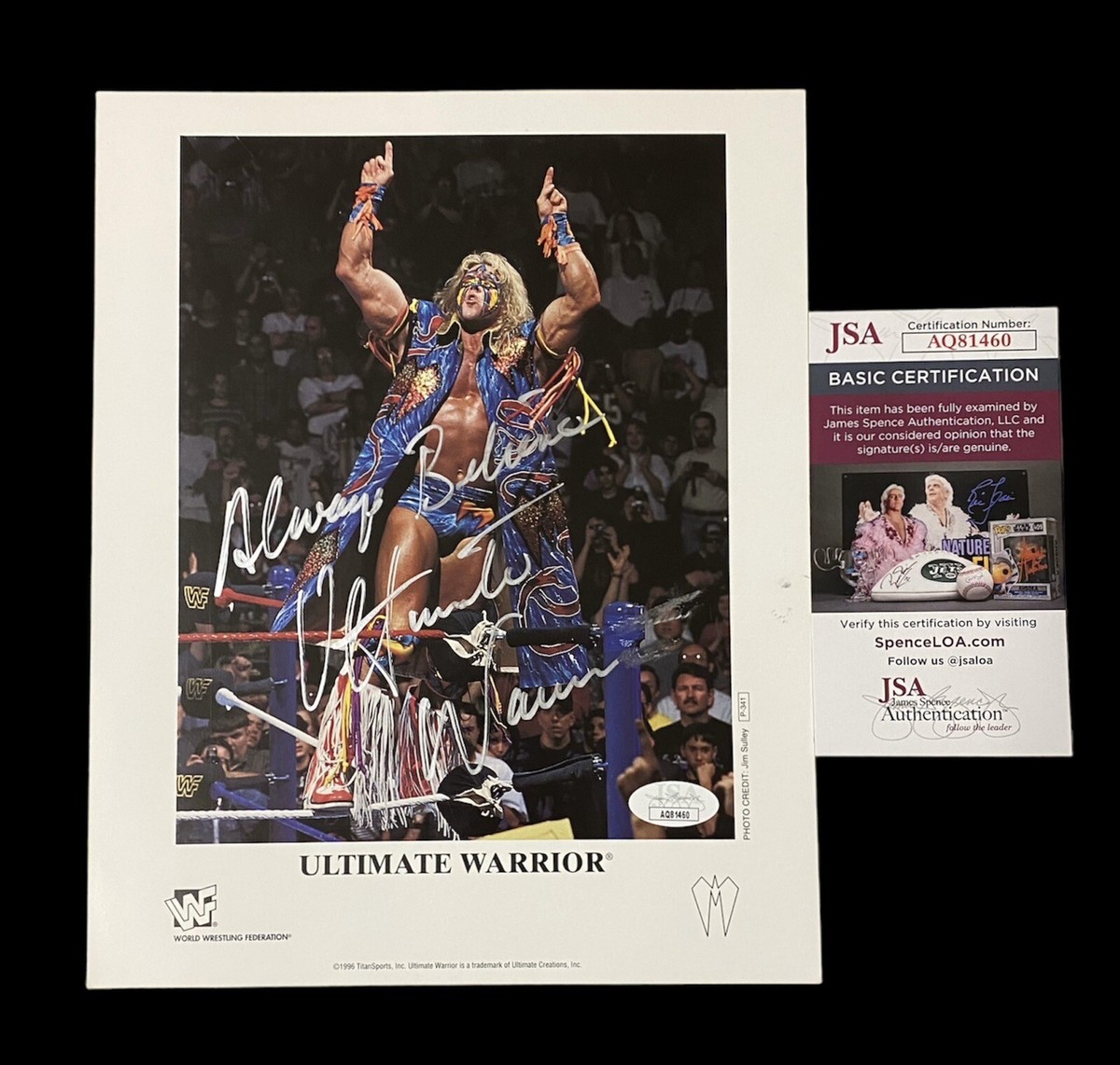 スポーツ選手 THE warroar message autograph JSA Autographed The Ultimate Warrior Official WWF P Series Promo