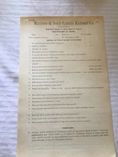 20--1890's MANISTEE & NORTH EASTERN RAILROAD LIVESTOCK KILLED OR INJURED REPORTS