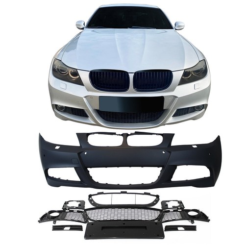 JOM Pare-chocs avant pour BMW Series 3 E90/ E91 LCI 2008-2011 Plastique Noir 1x