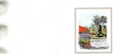 Double card of PROUZEL La chute d'eau Art Aquarelle by Jacques DETAIL