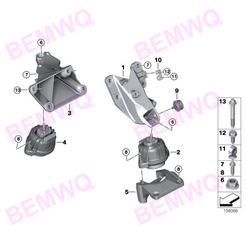 Engine Mounts Motor Mount Left & Right 22116761089 for BMW E60 528i 530i 535i - Picture 4 of 4