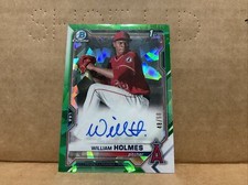 2021 Bowman Chrome Sapphire Prospect Auto Green Refractors William Holmes /50