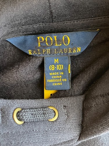 POLO Ralph Lauren pullover Hoodie Youth Size M 8-10 POLO spell out blue shades - Picture 3 of 20