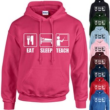 EAT, SLEEP, TEACH HOODIE ADULT/KIDS - PERSONALISED - TOP TEACHER STUDENT SCHOOL