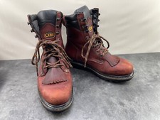 Cebu TK Botas Lacer Hombres 6.5D Shed-GR 8’ Zapatos Rojo Marrón Cuero Tractor Luz
