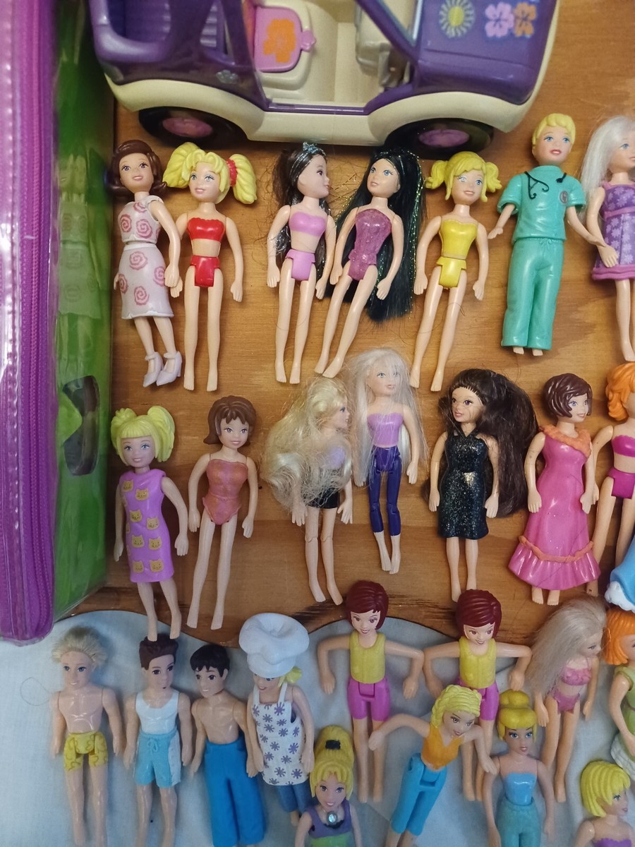 Polly Pocket Dolls Plastic and Rooted Hair With Tons Accessories Car More  Lot