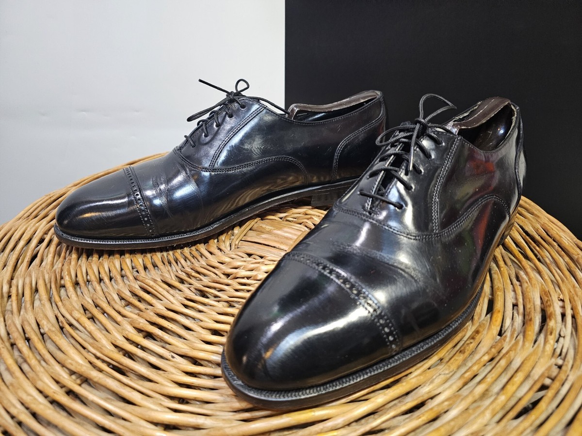 Florsheim Black Leather Dress Shoes Mens 11 D Lexington Cap Toe Oxford 20382 Florsheim Lexington 20382 Black Leather Cap Toe Oxford Mens  main image 3