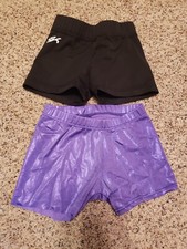 GK Elite Black Gymnastics Shorts Spandex Adult S Lot Of 2 Girls Size 6/8