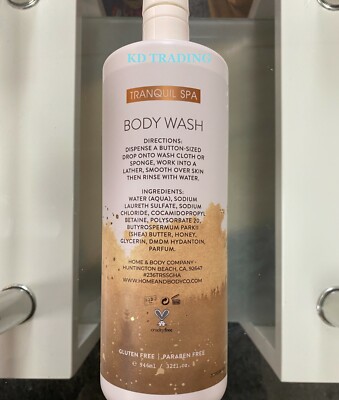 2-Pack) TRANQUIL SPA Shea Butter Honey BODY WASH Gel with