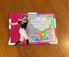 Milan Tolentino 2019 Leaf Perfect Showcase Pink Auto MT1 Cleveland Indians /10