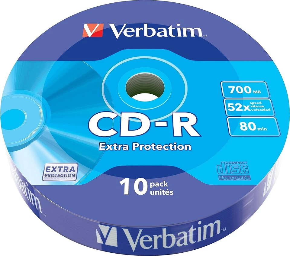 Genuine Verbatim CD-R Blank Media 52x 700MB Various Discs Lot - Free Delivery
