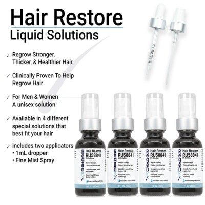 RegenRx RU58841 Hair Growth & Restore Unisex Hair Solution Formula