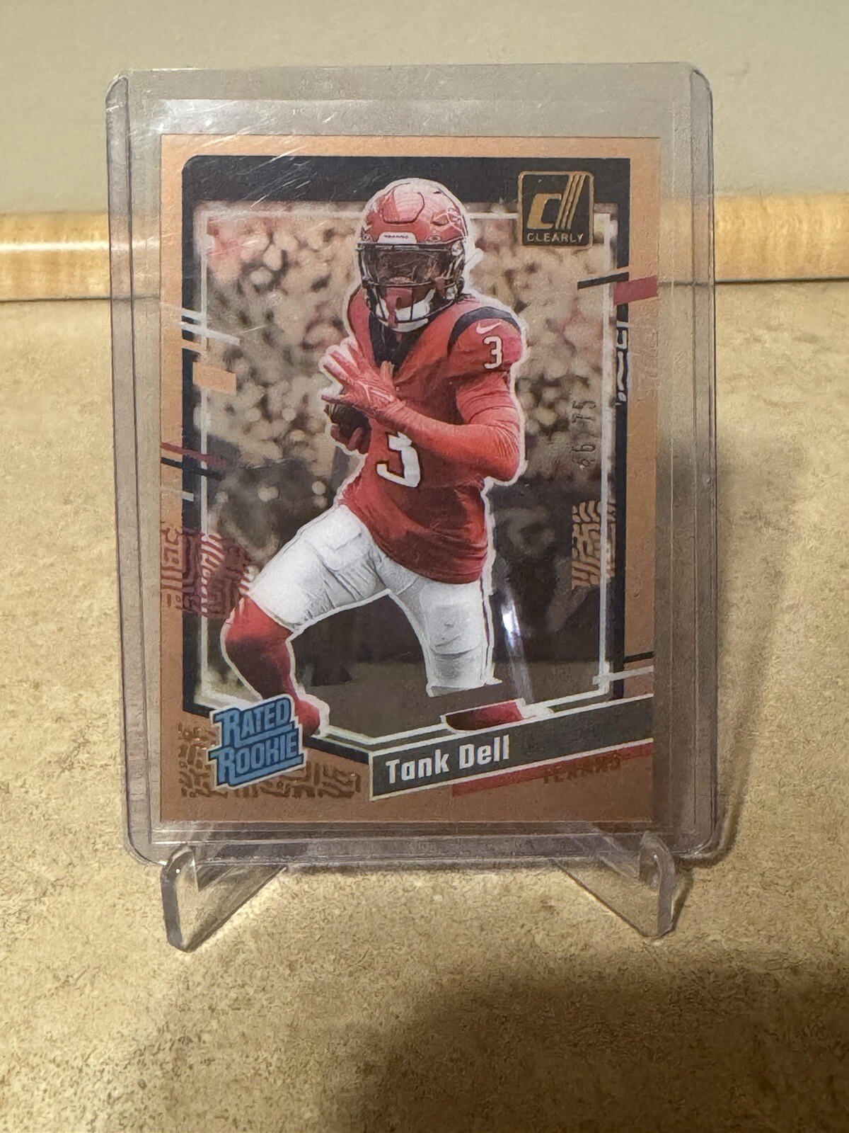 2023 Panini Clearly Donruss - Rated Rookie Orange #85 Tank Dell /75 (RC)