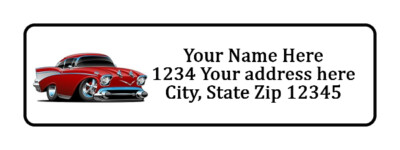 400 Red Hot Rod Personalized Return Address Labels 1/2 inch by 1 3/4 ...